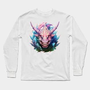 An abstract design featuring a triceratops Long Sleeve T-Shirt